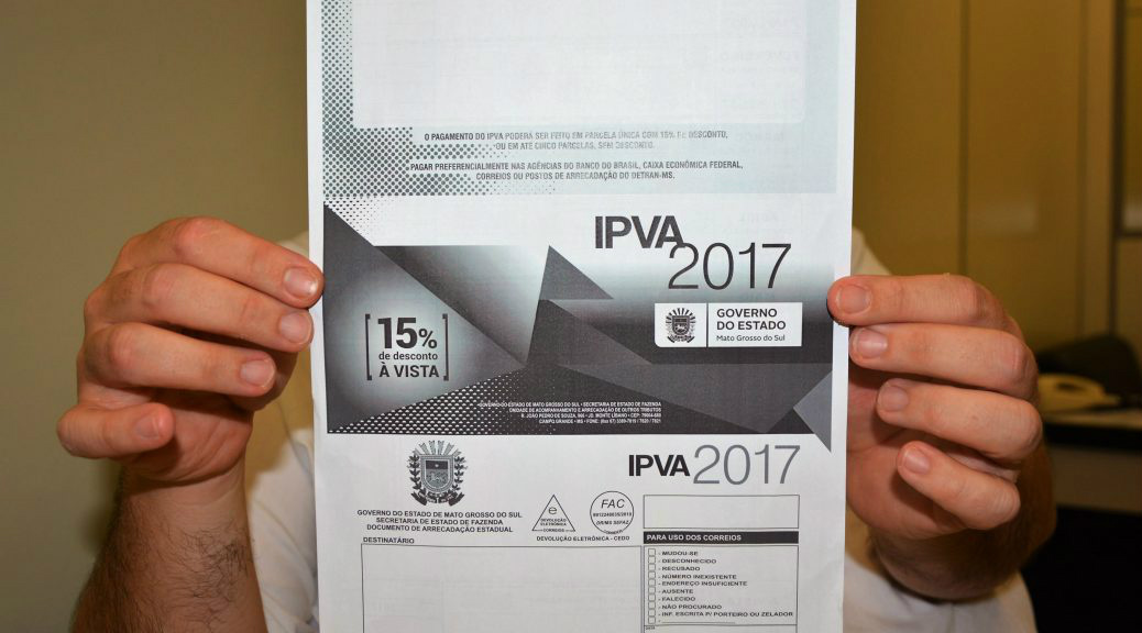 Contribuintes Já Estão Recebendo Os Boletos Do Ipva 2017 Conesul News 2568